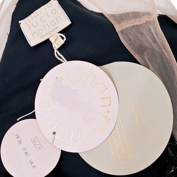 NWT MARIA LUCIA HOHAN Limited Series Black Metallic Knife Pleated Party Dress - Picture 12 of 12